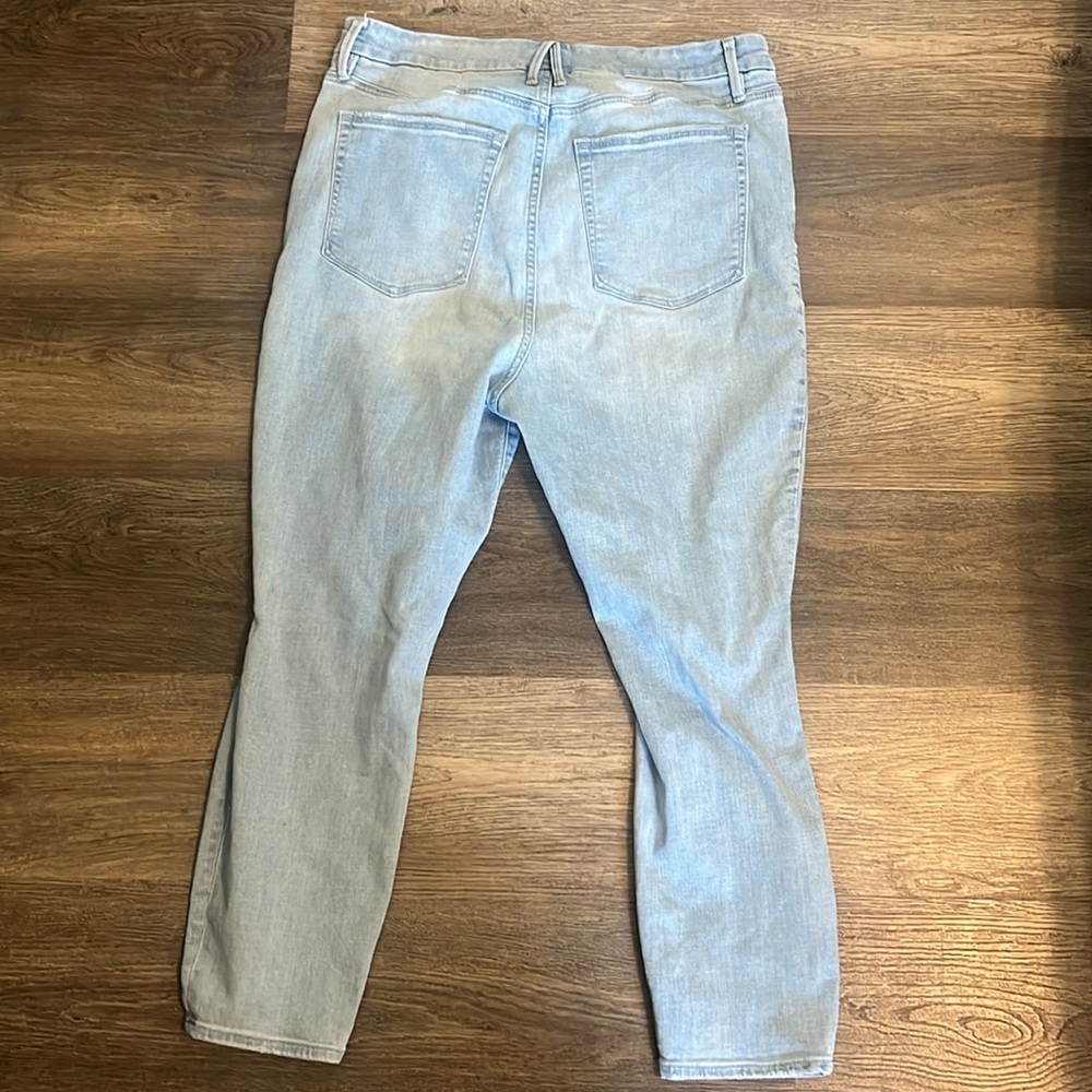 Good American Good Waist High Rise Skinny Distressed  Cropped Jeans 16 - Picture 4 of 12